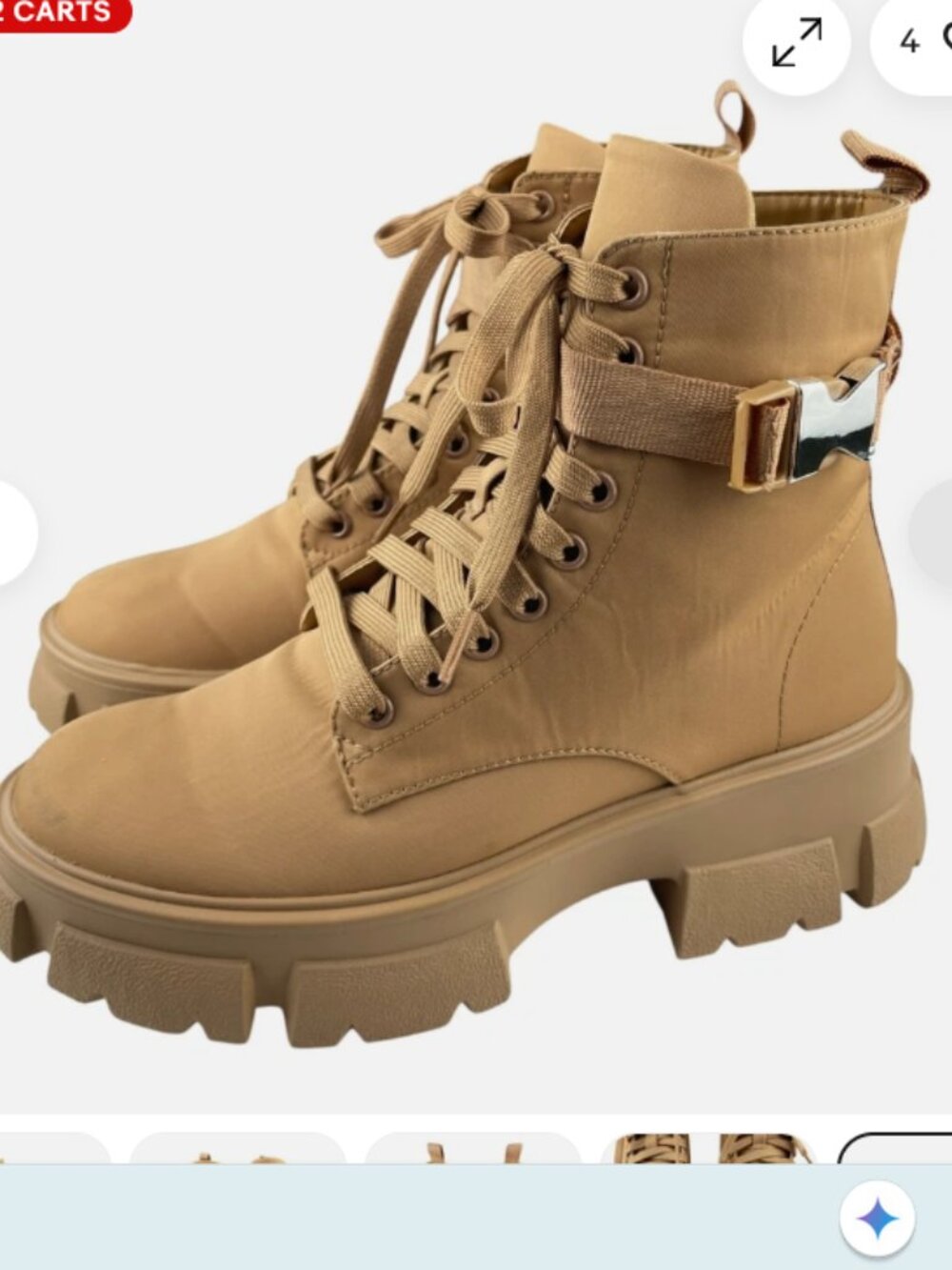 Steve Madden Thora-P Combat Chunky Lug Boots New Sz 8.5M